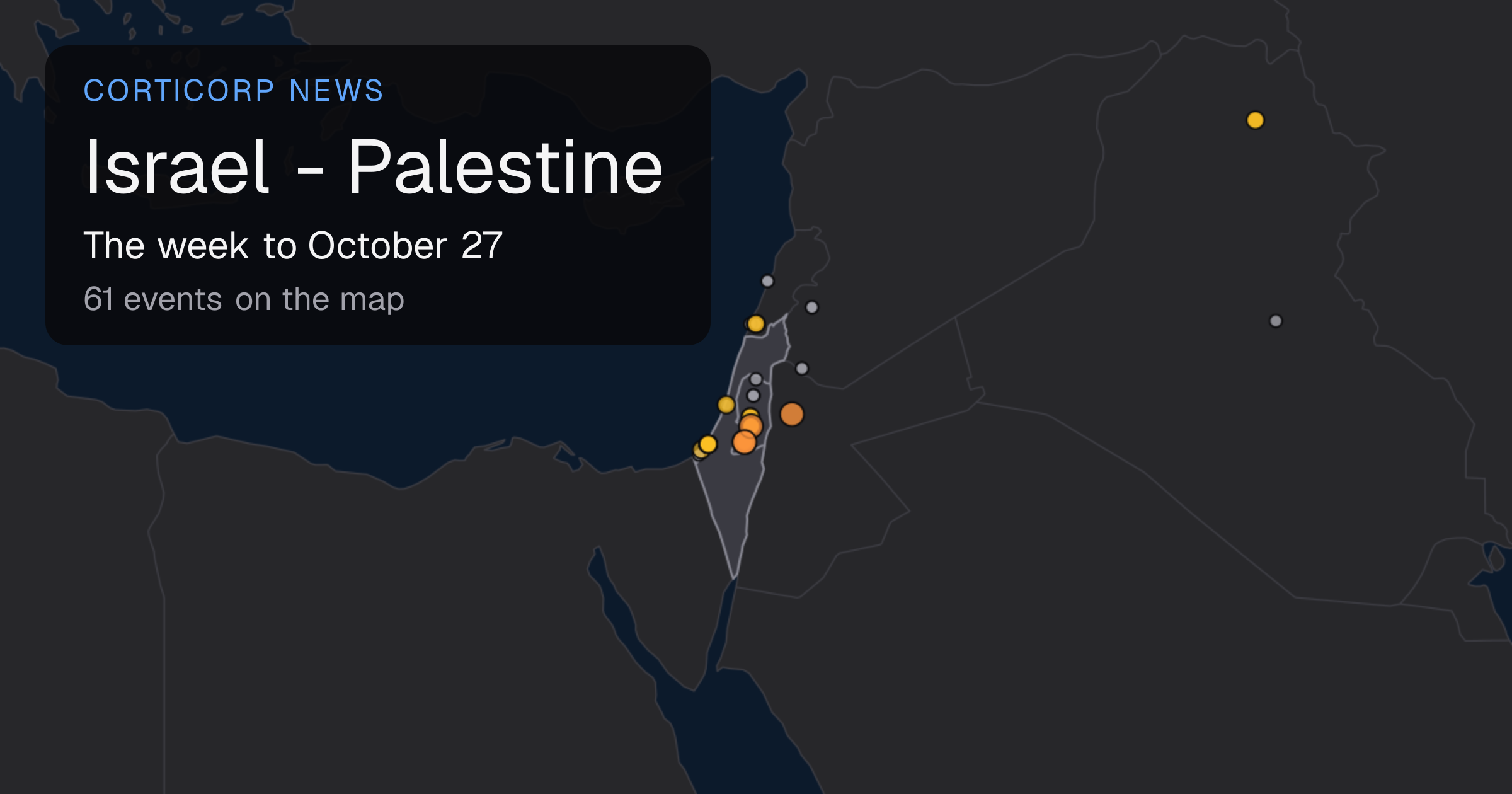 Israel–Palestine Theater map as drawn for Tuesday, October 27, 2026
